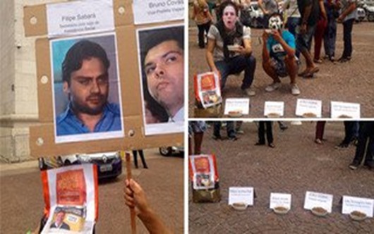 Manifestantes protestam contra 'ração humana' de Doria
