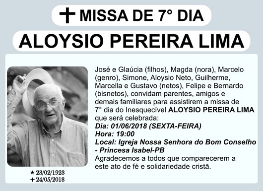 Missa de 7º Dia-Aloysio Pereira