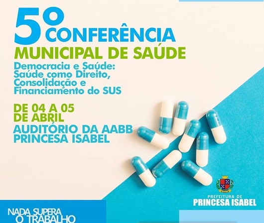 5ª Conferência Municipal de Saúde- banner da PMPI