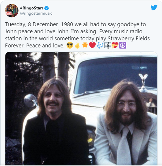Ringo Starr e John Lennon_Twiter
