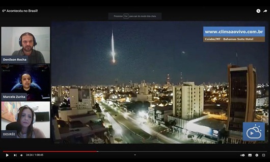 passagem de meteoro no Brasil