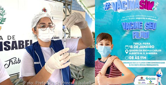 vacinação contra Covid-19 em crianças_Secretaria de Saúde de Princesa Isabel
