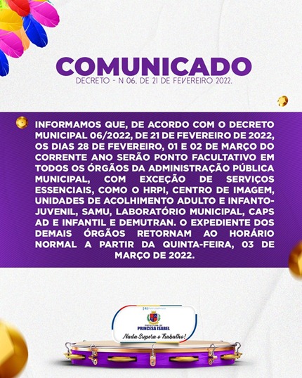 Comunicado-Prefeitura de Princesa Isabel