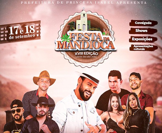 Festa da Mandioca 2022_atrações-Prefeitura de Princesa Isabel
